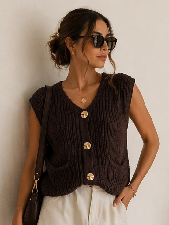 House of Harlow 1960 Pants - House of Harlow 1960  Knit  Vest Brown  XS